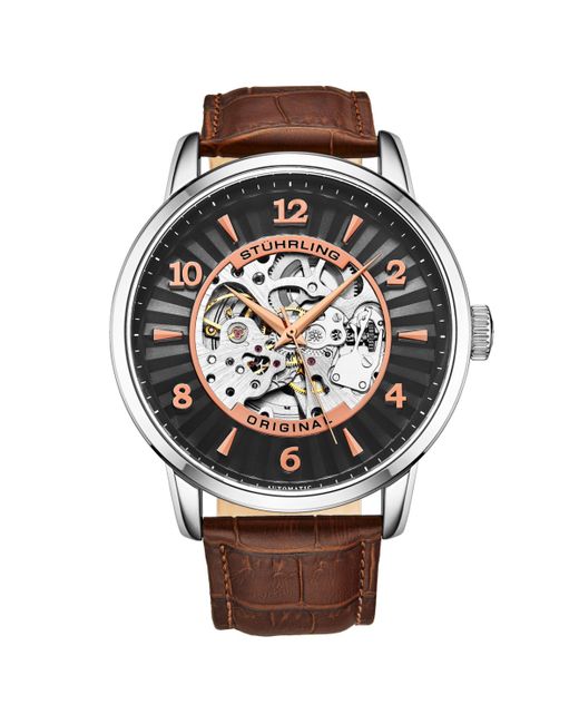 Stuhrling Leather Strap Watch 48mm