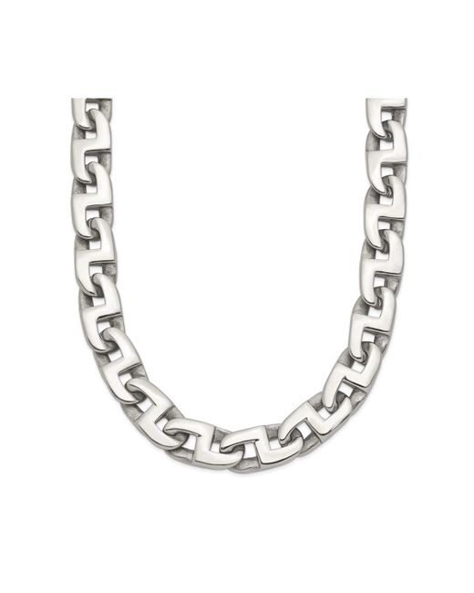 Chisel Polished inch Fancy Square Link Necklace