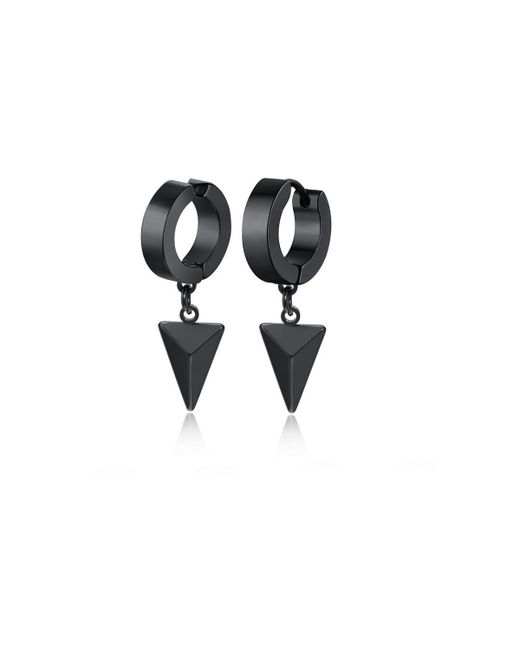 Metallo Triangle Charm Huggie Hoop Earrings