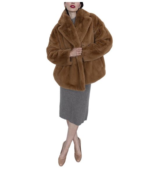 Emilia George Maternity Short Faux Fur Maia Coat