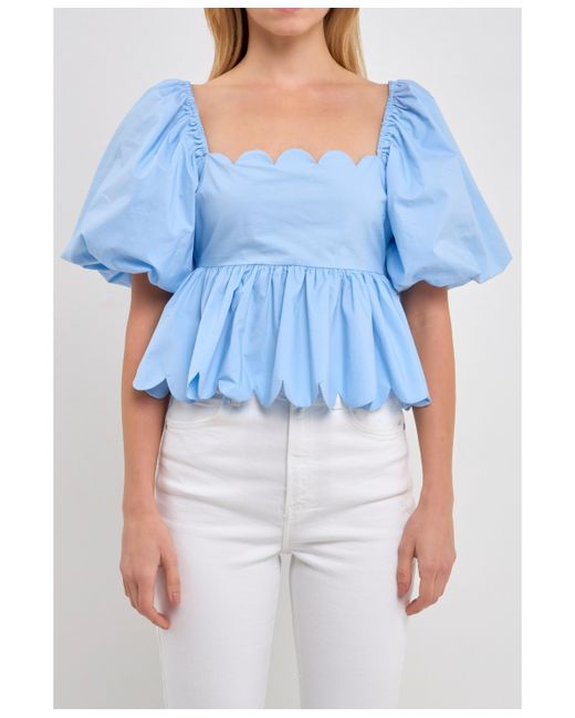 English Factory Scalloped Detail Top