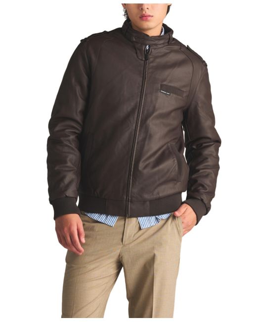 Members Only Faux Leather Iconic Racer Jacket