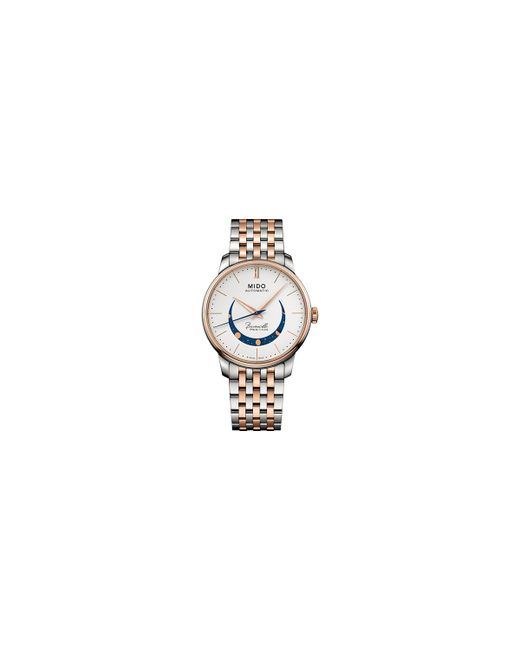 Mido Swiss Automatic Baroncelli Smiling Moon Two Tone Stainless Steel Bracelet Watch 39mm