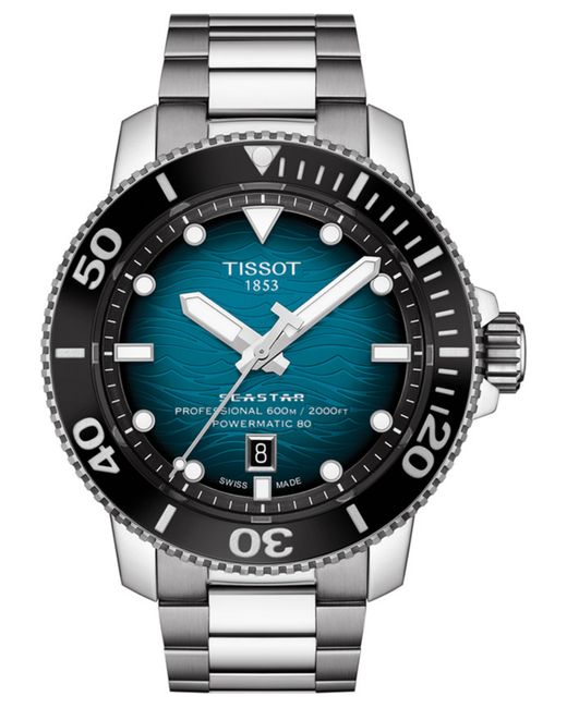 Tissot Swiss Automatic Seastar Stainless Steel Bracelet Watch 46mm