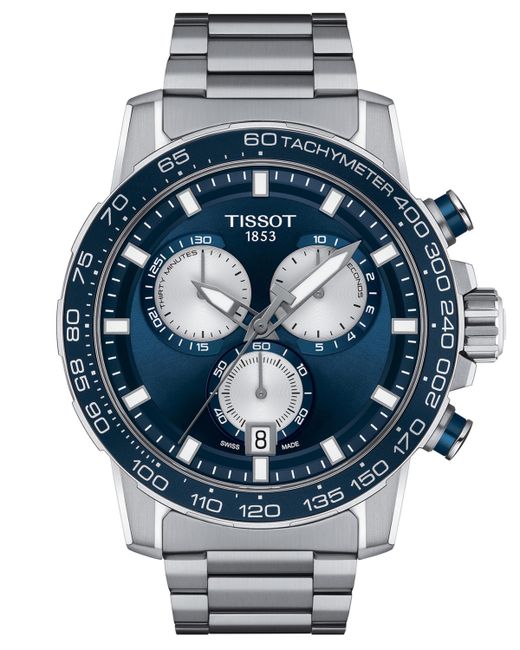 Tissot Swiss Chronograph Supersport Stainless Steel Bracelet Watch 46mm