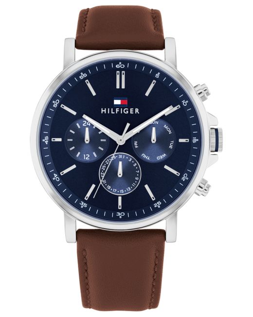 Tommy Hilfiger Multifunction Leather Watch 43mm