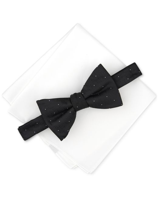 Alfani Brookes Dot-Pattern Bow Tie Solid Pocket Square Set Created for