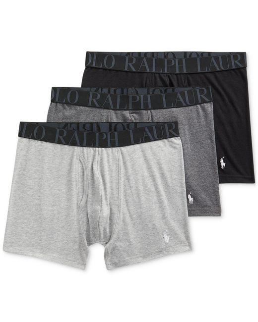 Polo Ralph Lauren 3-Pack. Classic Stretch Boxer Briefs Charcoal Heather/Polo Bl