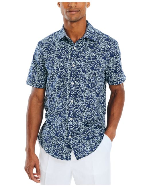 Nautica Palm Print Short-Sleeve Button-Up Shirt