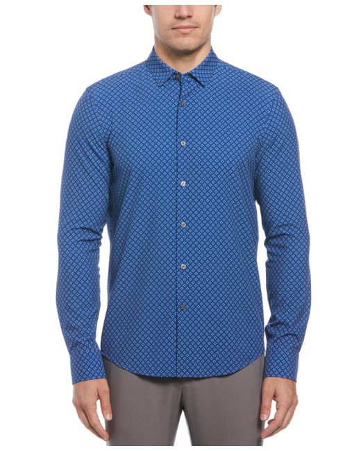 Perry Ellis Slim-Fit Stretch Diamond Geo-Print Button-Down Shirt