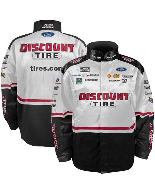 Team Penske Black Austin Cindric Discount Tire Nylon Uniform Full-Snap Jacket