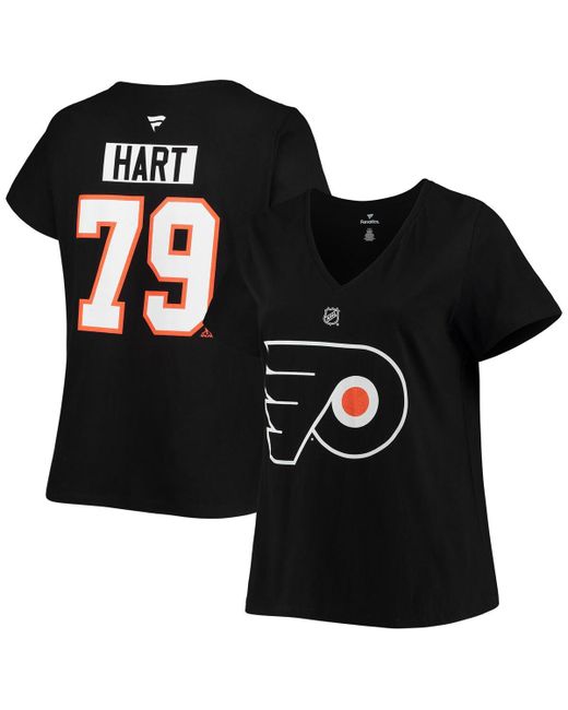 Fanatics Carter Hart Philadelphia Flyers Plus Name and Number V-Neck T-shirt