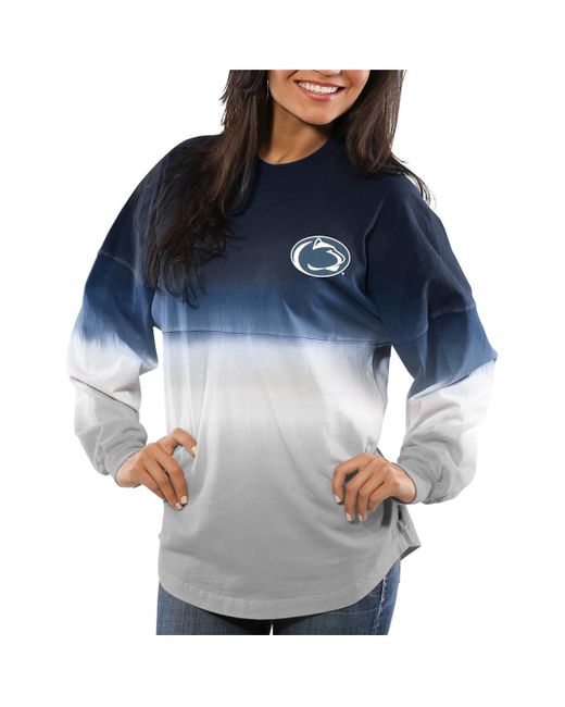 Spirit Jersey Penn State Nittany Lions Ombre Long Sleeve Dip-Dyed T-shirt