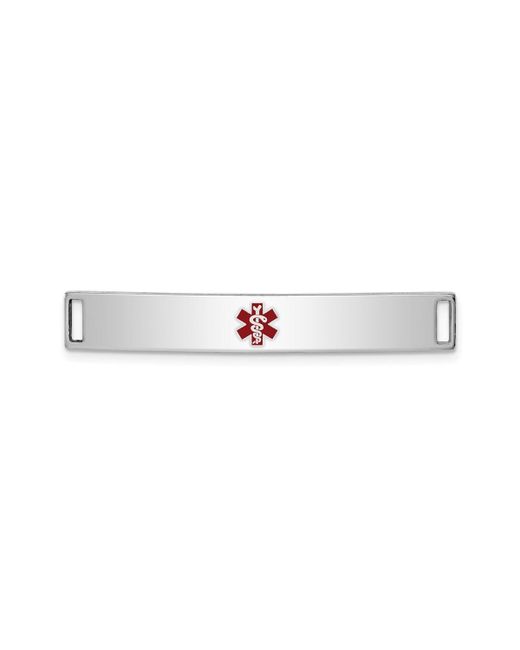 Diamond2Deal Sterling Rhodium-plated Medical Id Plate Bracelet