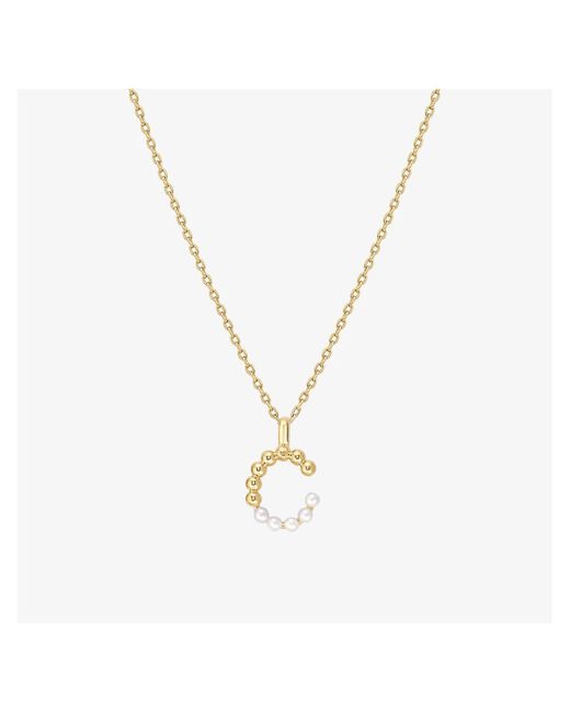 Bearfruit Jewelry Cultured Pearl Pave Initial Necklace C