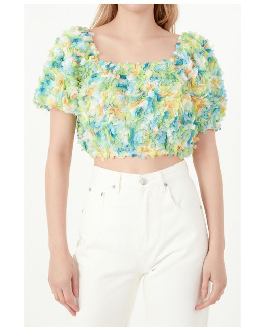 Free the Roses embellishment Cropped Top