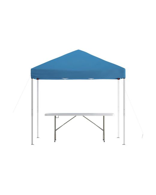 Emma+oliver Outdoor Event/Tailgate Tent Set With Pop Up Event Canopy And Wheeled Case Bi-Fold Table Carrying Handle