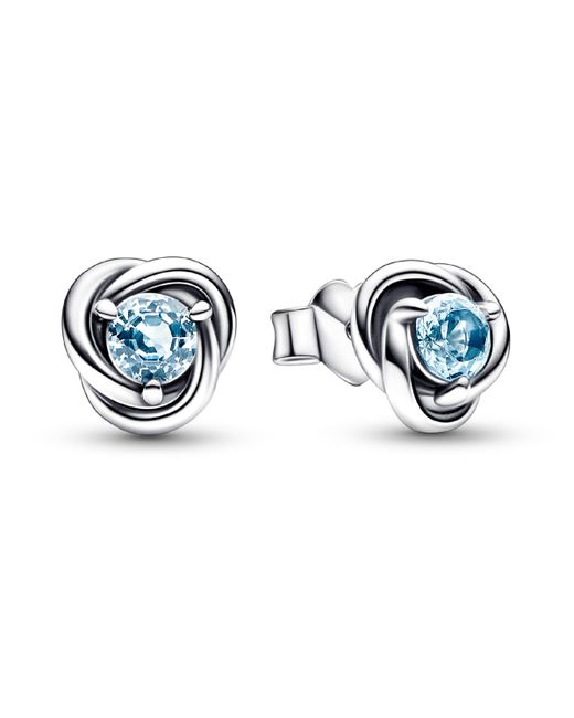 Pandora March Sea Aqua Eternity Circle Stud Earrings