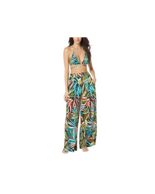 Vince Camuto Printed Ring Strappy Bikini Top Wide Leg Cover Up Pants