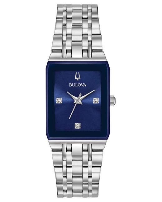 Bulova Futuro Diamond-Accent Stainless Steel Bracelet Watch 21x32mm Created for