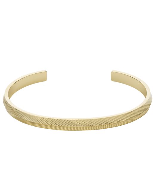 Fossil Sadie Linear Texture Stainless Steel Bangle Bracelet