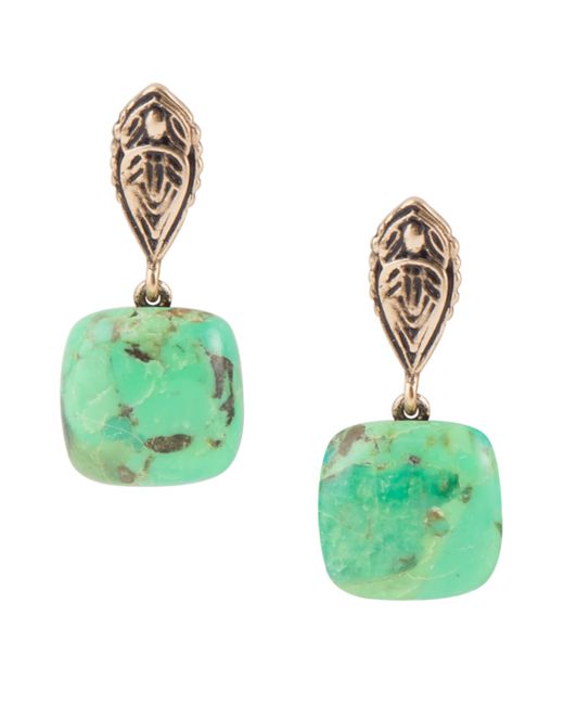 Barse Ornate Bronze and Genuine Drop Earrings