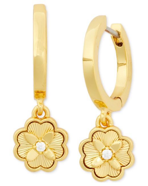 Kate Spade New York Gold-Tone Heritage Bloom Huggie Hoop Earrings Gold