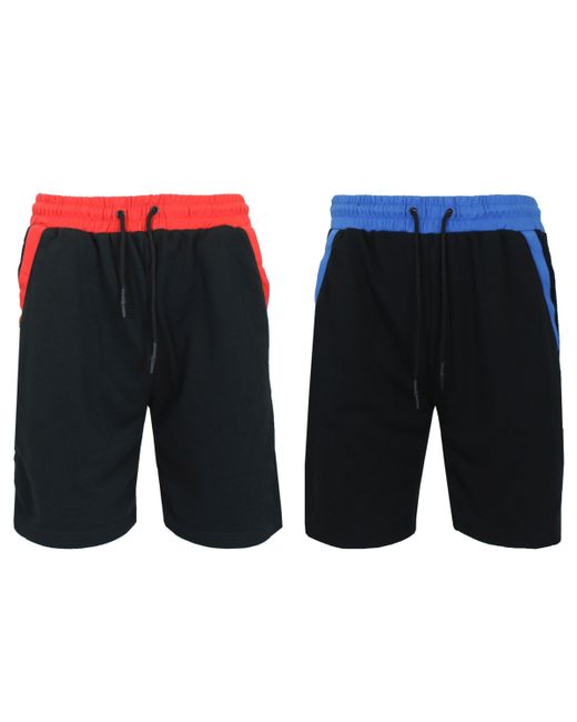 Galaxy By Harvic French Terry Jogger Sweat Lounge Shorts Set of 2 Red Royal