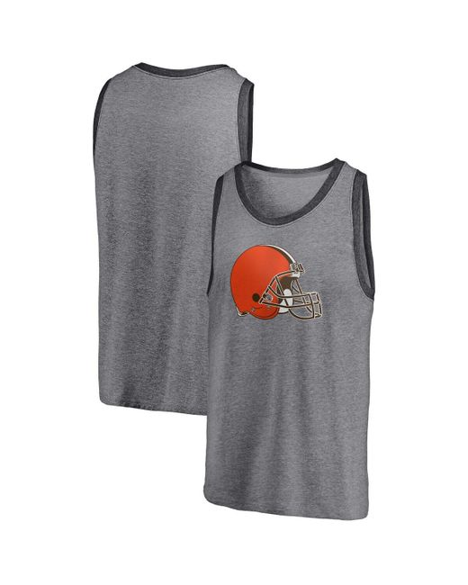 Fanatics and Heathered Charcoal Cleveland Browns Famous Tri-Blend Tank Top