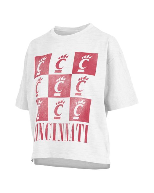 Pressbox Distressed Cincinnati Bearcats Motley Crew Andy Waist Length Oversized T-shirt