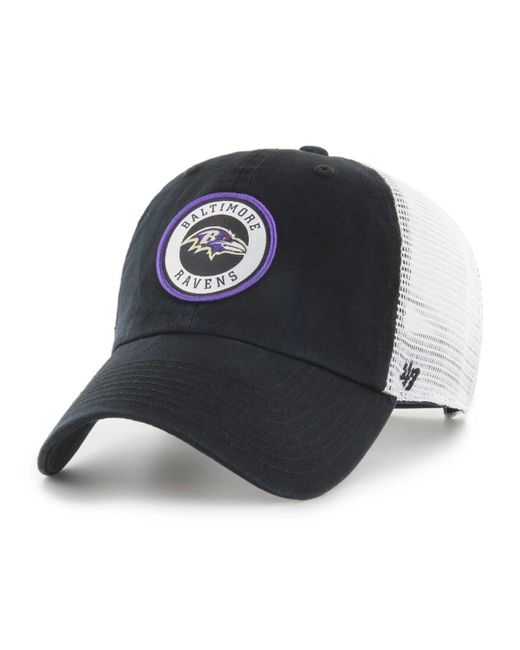 '47 Brand 47 Brand White Baltimore Ravens Highline Clean Up Trucker Snapback Hat