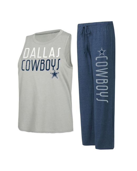 Concepts Sport Gray Distressed Dallas Cowboys Muscle Tank Top and Pants Lounge Set