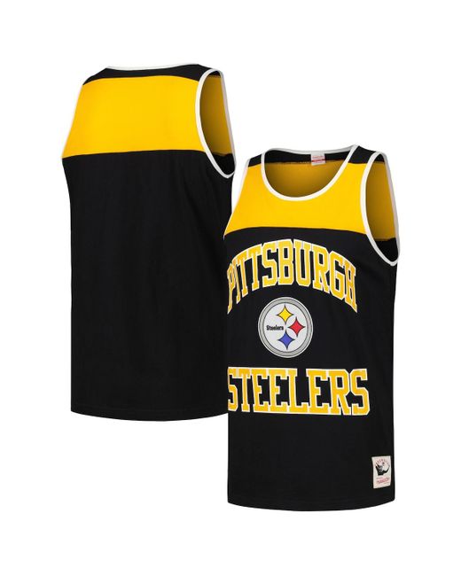 Mitchell & Ness and Gold Pittsburgh Steelers Heritage Colorblock Tank Top