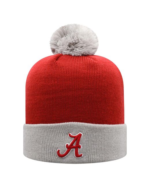 Top Of The World and Alabama Tide Core 2-Tone Cuffed Knit Hat with Pom