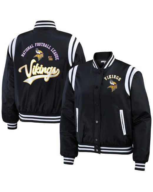 Wear By Erin Andrews Minnesota Vikings Full-Snap Bomber Jacket
