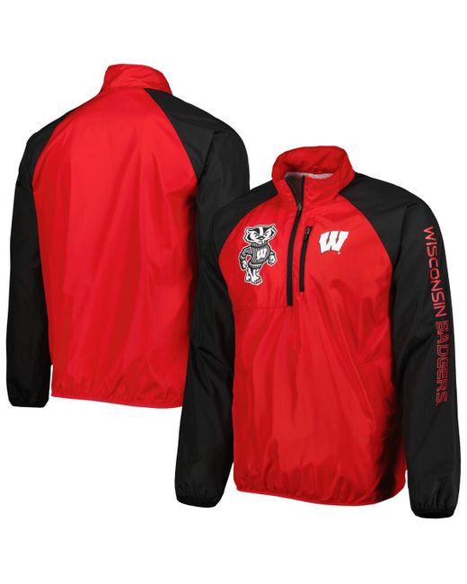 G-iii Sports By Carl Banks and Black Wisconsin Badgers Point Guard Raglan Half-Zip Jacket