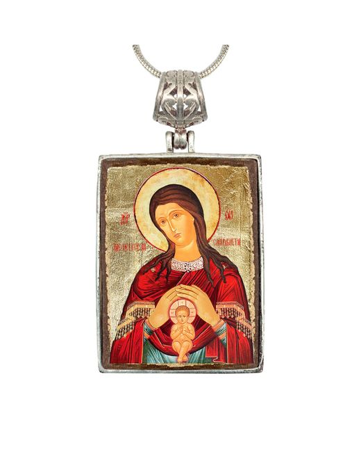 G.debrekht Blessed Virgin Mary Lifegiving Religious Holiday Jewelry Necklace Monastery Icons