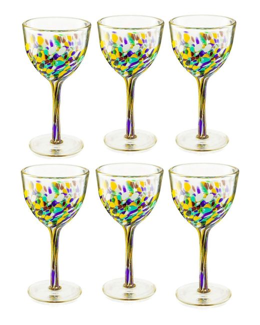 The Wine Savant Recycled Hand Blown Mexican Wine Glasses Set of 6 8