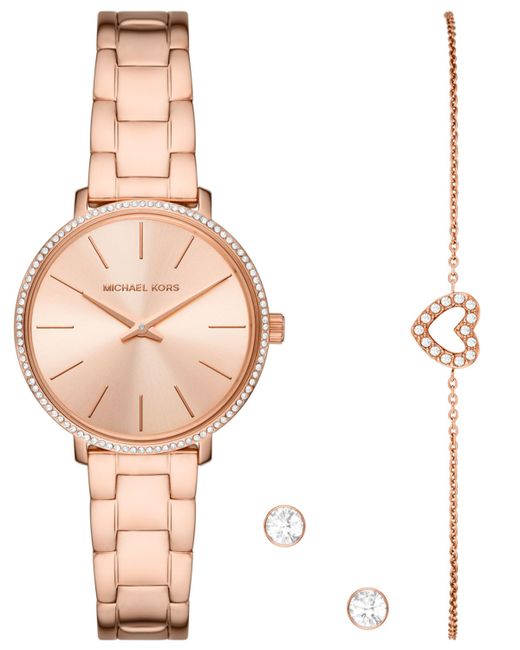 Michael Kors Pyper Tone Stainless Bracelet Watch Gift Set