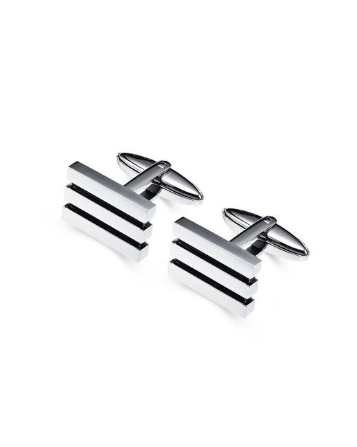 Metallo Black Plated Lined Cuff Links