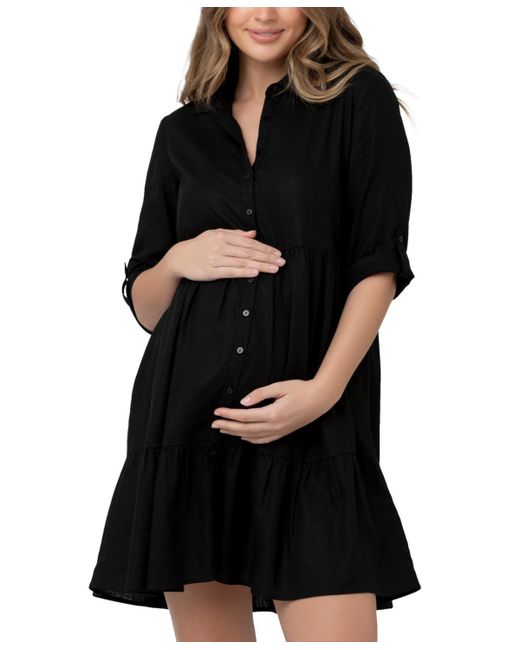 Ripe Maternity Maternity Adel Button Through Shirt Dress