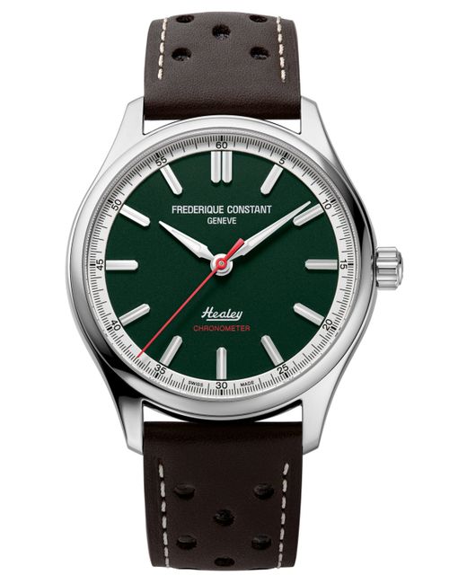 Frederique Constant Swiss Automatic Vintage Rally Healy Cosc Brown Leather Strap Watch 40mm Limited Edition Box Set