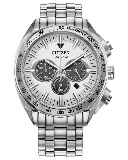 Citizen Eco-Drive Chronograph Sport Luxury Stainless Steel Bracelet Watch 43mm
