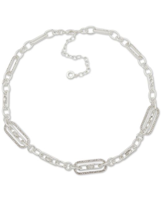 AK Anne Klein Tone Link Collar Necklace 16 3 extender