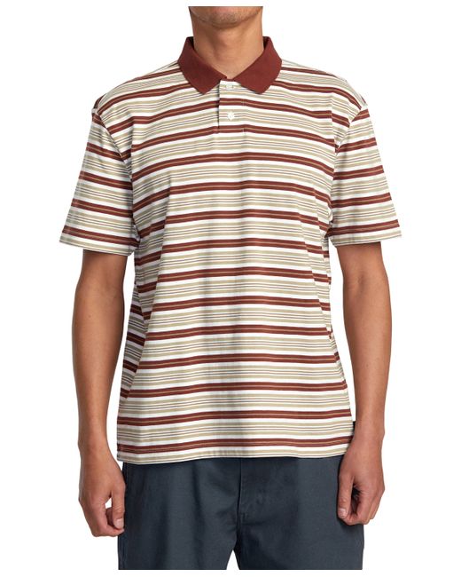 Rvca Uptown Stripe Short Sleeve Polo Shirt