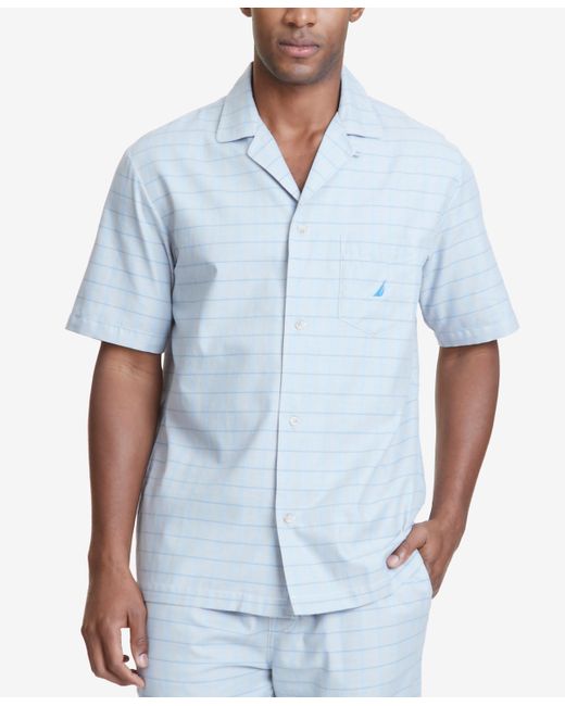 Nautica Windowpane Plaid Pajama Shirt