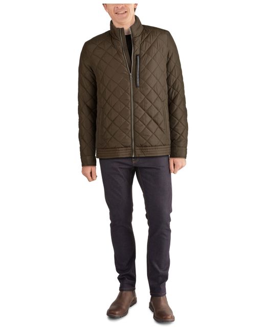 Cole Haan Diamond Quilt Jacket with Faux Sherpa Lining