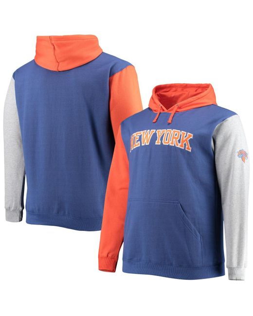 Fanatics New York Knicks Big and Tall Double Contrast Pullover Hoodie