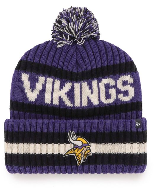 '47 Brand Minnesota Vikings Bering Cuffed Knit Hat with Pom