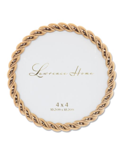 Lawrence Frames Round Metal Picture Frame With Rope Design 4 x